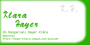 klara hayer business card
