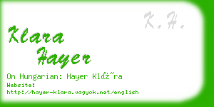 klara hayer business card